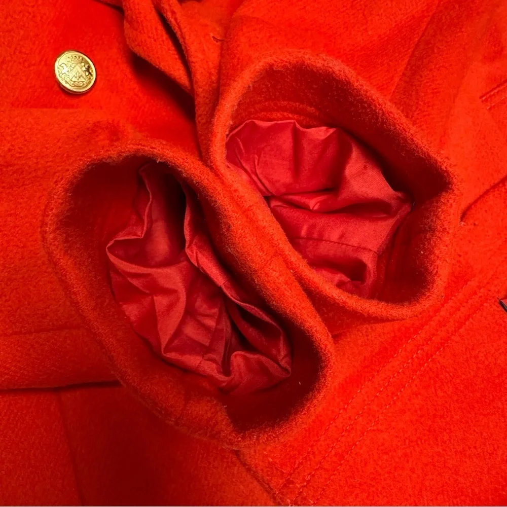 J. Crew factory Stadium Cloth Majesty Peacoat Coat Jacket in Red Sz 2 - Picture 9 of 12